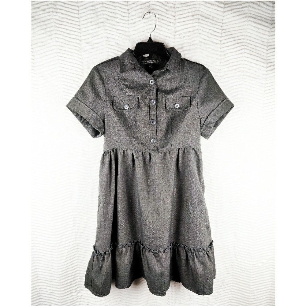 Vertigo Paris Charcoal Gray Tweed Dress Sz S
